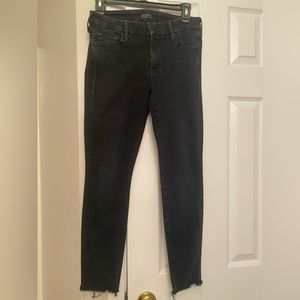 Mother - black denim - Looker Ankle Fray - size 27